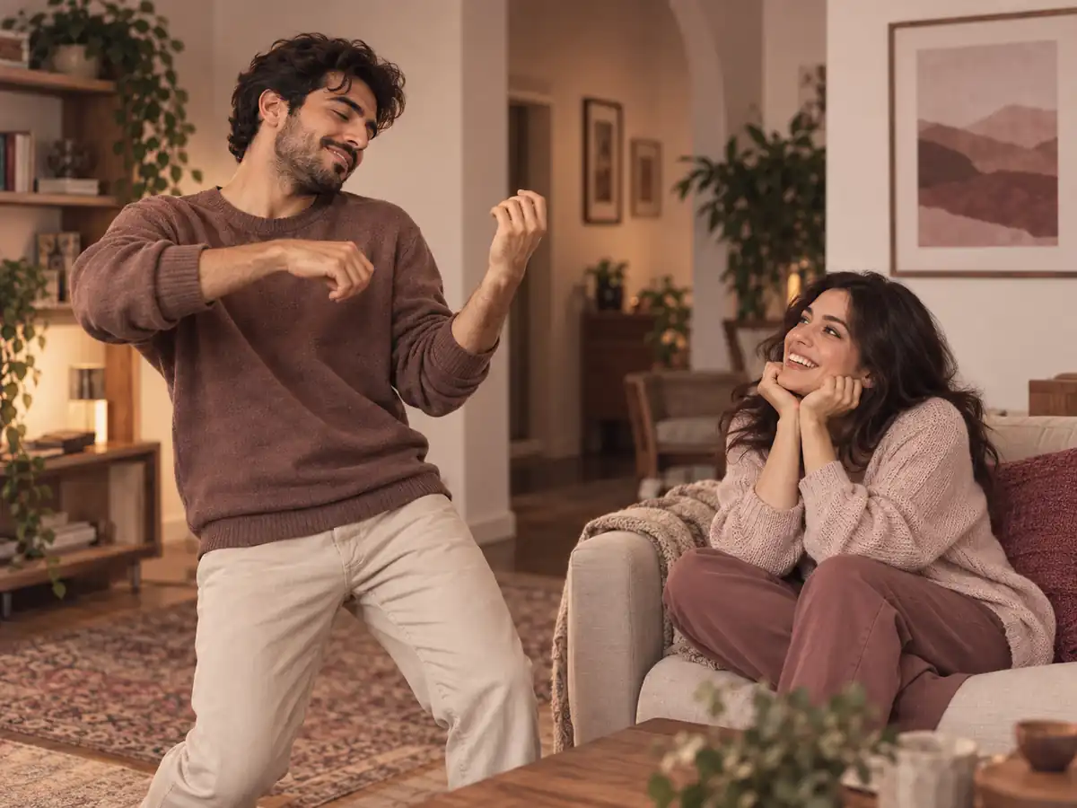 سرگرمی دونفره بدون وسیله با بداهه‌پردازی و اجرای خنده‌دار در خانه