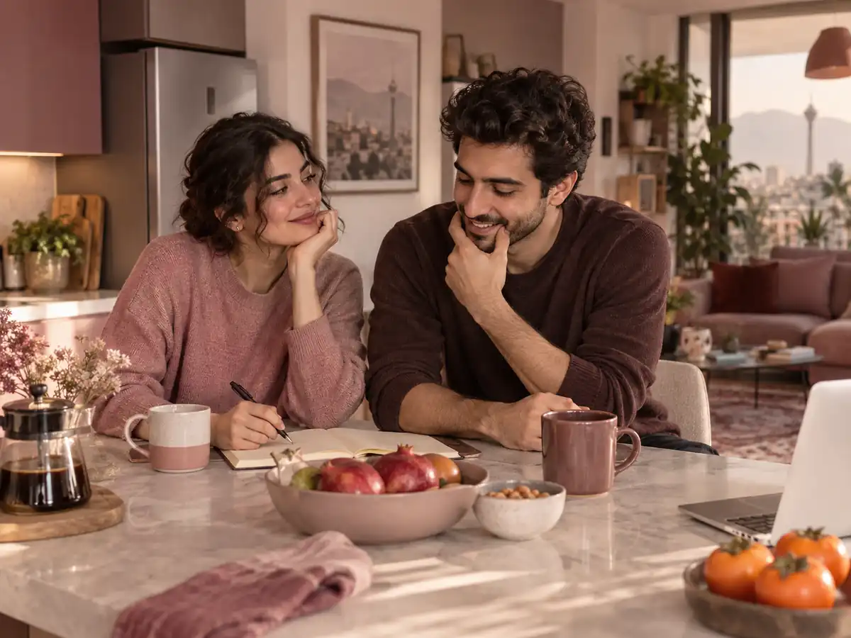 ایده دیت هنگام برنامهریزی دونفره در خانه برای ساختن یک قرار ساده و تازه